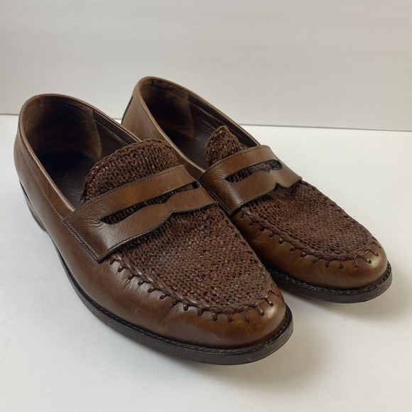 COLE HAAN RESORT Mens Brown Weave Loafer Shoes Size 9.5 Classic Preppy Slip On main image 12